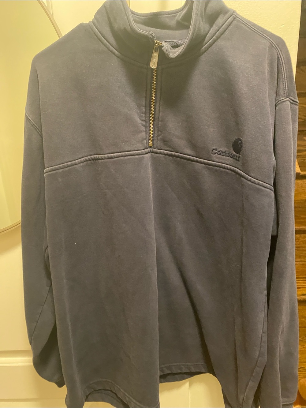 Vintage Carhartt Men’s Dark Navy Half-Zip Pullover